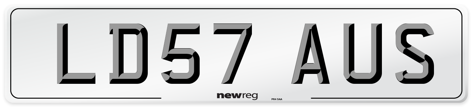 LD57 AUS Number Plate from New Reg